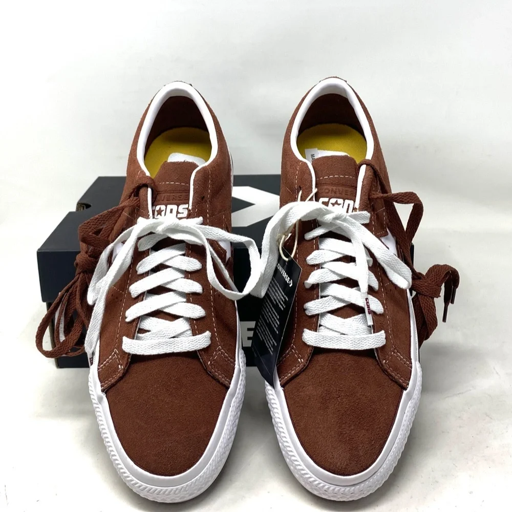 Converse Low Top Sneakers in Brown with White Accents